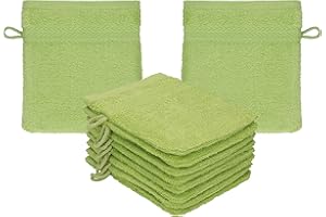 Betz Premium Lot de 10 Gants de Toilette en éponge lavettes pour Le Visage en 100% Coton Gant de Toilette pour bébé Couleur Vert Avocat