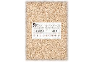 RÄUCHERSPAN.DE kleine Räucherchips für Borniak Räucheröfen, Smoke Gun, Rauch-Infusor, Räucher-Pistole, Buche Typ 5, 1kg (entspricht etwa 4Liter)