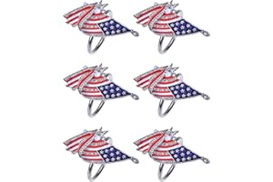 FLY WAY American Flag Napkin Ring, Star Spangled Banner Napkin Ring, Decorate Your Table to Create an Impressive Banquet for You. (01)