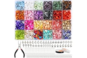 Halobios 1500+Pcs Crystal Beads for Jewellery Making, Natural Gemstone Chip Beads, Irregular Crystal Bead for Bracelet Necklace Earring Ring Making, DIY Gift for Girls