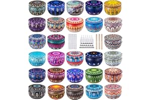 Ahyiyou 2.2oz 28 Pack Candle Tins Candle Jars with 28 Zodiac Patterns, DIY Round Containers with Lids for Candle Making, Arts & Crafts, Storage & More