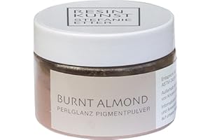 Resin Kunst Poudre pigmentée nacrée, amande brûlée, 50 g, poudre de mica, pigment de couleur pour résine synthétique, peinture époxy, en marron