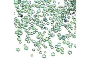 Jollin 3456pcs Flatback Rhinestones Glass Charms Diamantes Gems Stones for Nail Art 6 Size ss4~ss12 Light Green AB