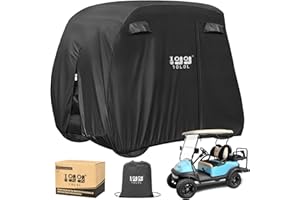 10L0L Funda para Carrito de Golf de 4 pasajeros para EZGO, Club Car, Yamaha, 400D, Impermeable, Resistente al Viento, al Sol, para Exteriores, para Todo Tipo de Clima, Cubierta Completa de poliéster