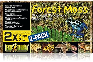 Exo Terra Forest Moss, 100% natürliches Moos, Waldmoos, tropisches Terrariensubstrat, 7L, 2er Pack