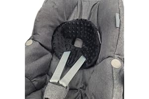 ‎BAMBINIWELT BY RAFAEL K. BAMBINIWELT Kopfstütze KOPFPOLSTER Kopfkissen für Babyschale kompatibel mit Maxi-Cosi Pebble und Pebble Plus (Minky schwarz)