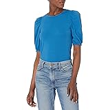 Amazon Essentials Maglietta Girocollo a Maniche Corte con Maniche a Sbuffo e Vestibilità Classica Donna