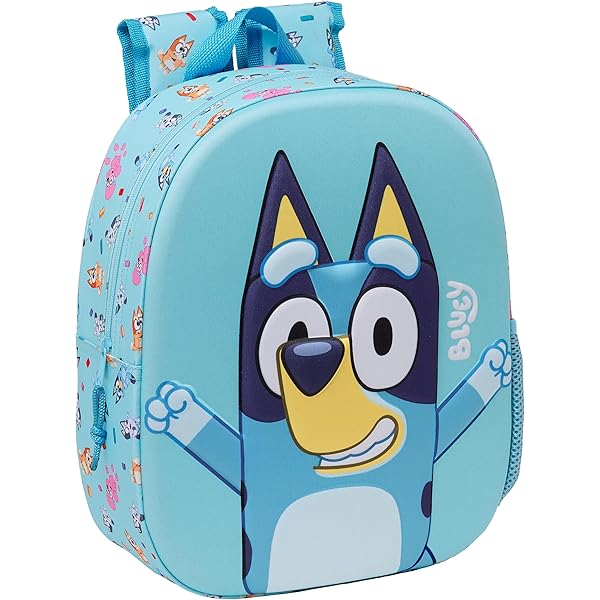 Vadobag Blue en Bingo Jump Into Fun Rugzak met hond, rugzak voor kinderen, school, kleuterschool, kleur blauw en lichtblauw, afmetingen 29 x 22 x 9 cm, Blauw, One size