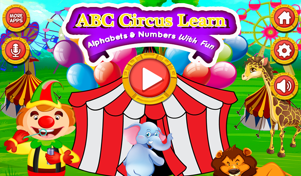 ABC Circus Learn Alphabets & Numbers with Fun Game to learn and play