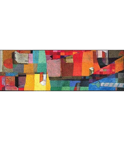 Wash+dry Fußmatte „Colourful Houses“ – 50x75 Cm, Waschbar Bis 60°C, Für Innen & Außen, Rutschfester Nitrilgummi-Rücken, OEKO-TEX Zertifiziert