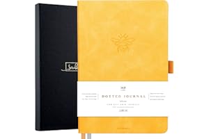 Scribble & Dot Bullet Journal/Carnet en pointillé A5 - Abeille - Ultra Épais, Papier 160gsm – Cahier de Notes Signature, Relié à la Main – Dotted Journal à Points pour les Artistes et les Créatifs