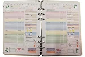 TIPOME Rechange pour organiseur A5 à 6 anneaux, avec calendrier hebdomadaire