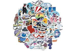 LYUNMU Skifahren Aufkleber Skifahren Sticker Set 50 Stücke Niedlich Deko für Auto Laptop Skateboard Fahrrad Moped Motorrad Fahrrad Computer,Geeignet für Erwachsene Kinder