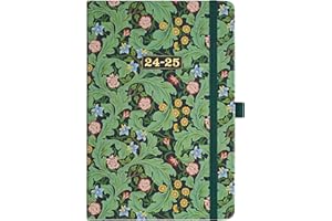 FULLVINTAGE Academic Diary 2024-2025 - A5 Diary 2024-2025 Week to View, August 2024 - July 2025, 2024-2025 Diary with Hard Cover, Pen Loop and Back Pocket, 21.3 x 14.7 x 1.6 cm