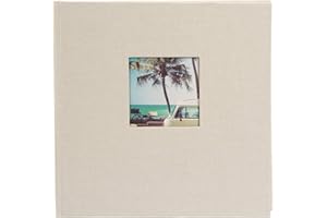 goldbuch 24 823 Fotoalbum mit Bildausschnitt, Bella Vista Sandgrau, Erinnerungsalbum im Format 25 x 25 cm, Foto Album 60 weiße Seiten mit Pergamin-Trennblättern, Fotobuch mit Leineneinband, Hellgrau