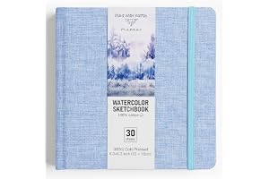 Akvarell skissbok 16 x 16 cm 100 % bomull – 30 ark, 300 g/m², syrafri