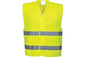 Portwest C474 Ostrzegawcza Poziomymi Kamizelka z Dwoma Tasmami, Regularny, Rozmiar 4XL/5XL, Żółty