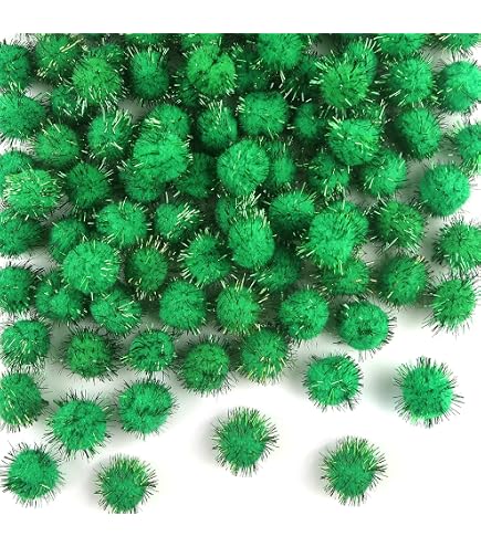 Produktbild von WANYI 200 Stück 3CM Glitter Pompons Zum Basteln Mini Pom Poms