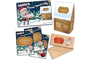 UKPG SANTA’S CHRISTMAS TREASURE HUNT – Prize, 10 Clues, Play with children, friends and family or use as Christmas eve box fillers, Christmas stocking fillers, Christmas Family Game, Christmas Chocolates