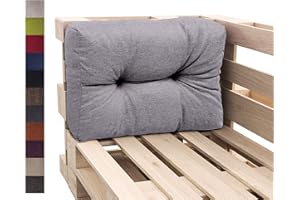 sunnypillow Palettenkissen Auflage Set für Europaletten Indoor und Outdoor Palettenpolster Palettensofa Kissen mit schöner Steppung viele Farben und Größen zur Auswahl Seitenkissen 60 x 40, Grau