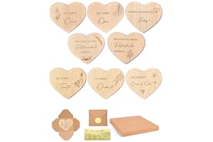 AAHYZZON Schwangerschaft verkünden 8 Herz Holz Scheiben Überraschung Umschläge, Wir bekommen ein Baby! | Du wirst Oma/Opa/Tante/Onkel | Oma & Opa | Patenonkel/Patentante