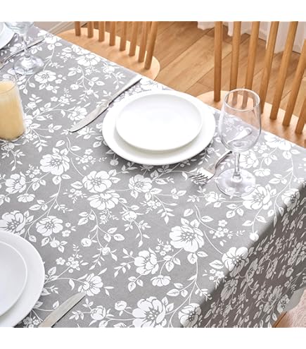 Dehaus® Wipe Clean Tafelkleed - Grijs Geo Flow - Afveegbaar PVC