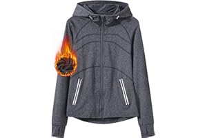 MoFiz Chaqueta Deportiva Mujer Sudadera Cremallera Forro Polar con Capucha para Deportes de Invierno