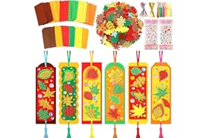 BuntWunder 36 Stück Herbst Bastelset, Herbst Basteln mit Kindern, Lesezeichen-Bastelset für Kinder ab 3 4 5 6 7 8 Jahren, DIY-Herbstdeko für Kinder, Geschenke für Mädchen und Jungen