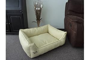 Hundebettenmanufaktur 70 cm X 50 cm Panier de Chien Similpelle Cuir synthétique Creme