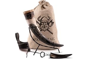 VIKING CRAFT Corne à boire Viking - Grand cadeau pour femme et homme - Cadeau de Noël - Anniversaire - Fête des pères - Cadeau de mariage - Ami - Papa - Maman - Frère - Sœur - Amusant - Partenaire - Opa