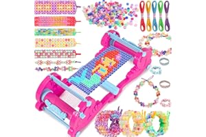 Ophy Kit Bracelet - Kit de Bracelet Fille Fabrication Bijoux avec Métier à Tisser Amovible Kit Bracelet pour Enfants avec Perles Scintillantes Cadeau Fille 10 Ans Jouet Fille âgées de 6 à 12 Ans