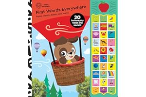 Baby Einstein - First Words Everywhere! Point, Match, Listen, and Learn! 30-Button Animal Sound Book - PI Kids