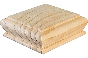 BLUEPRINT JOINERY Cambridge Clear Pine Pyramid Newel CAPS 90mm, Full Stair Newel Post Cap 120x120x50mm, Recessed to Suit a 90mm x 90mm Newel