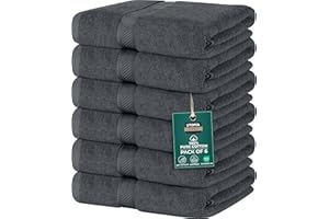 Utopia Towels - 6 Pack Bath Towel Set, 100% Ring Spun Cotton (60 x 120 CM) Medium Lightweight and Highly Absorbent Quick Drying Towels, Premium Towels for Hotel, Spa and Bathroom (Grey)