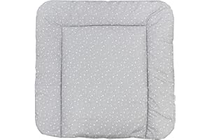 TupTam Materassino per Fasciatoio il cambio Pannolino Bebè, Stelle piccole/Grigio, 75 x 85 cm
