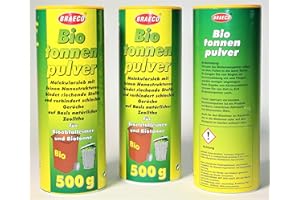 BRAECO Biotonnenpulver -K&B Vertrieb- Mülleimer-Pulver Madenvernichter, gegen Maden Abfalltonne 205 (3 Dosen)