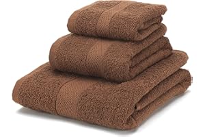 Boncasa - Juego de Toallas - 100% Algodón Peinado (no regenerado) - Calidad Ring Spun - Tacto Suave - 450 gr/m2 (Set 3 Piezas, Marrón)