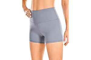 CRZ YOGA Mujer Pantalones Cortos Deportivos de Cintura Alta Running Pantalones Cortos -10cm