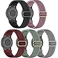 5 Pack Stretchy Nylon Watch Bands Compatible with Garmin Venu 2S/Vivoactive 4S/Venu 3S/Vivomove 3S,18mm Loop Elastic Fabric Adjustable Straps for Garmin Forerunner 265S/255S/255S Music Women Men