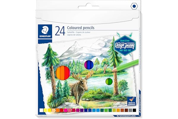 Staedtler Crayons de couleur de haute qualité pour artistes, Mine douce et tendre de 3 mm, Étui carton avec 24 couleurs différentes assorties, 146C C24