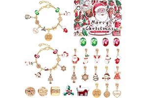 WEIWUXIAN 24 Jours Calendrier de Noël Bijoux, Bracelet Calendrier De L'Avent, Calendrier de l'Avent 2024 pour Enfants Filles, Avec 2 Bracelets e22 Bijoux