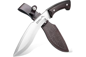 ‎TIVOLI TIVOLI Survival Messer Großes Outdoor Messer aus einem Stück D2 Stahl Gefertigt,Feststehende Klinge Jagdmesser mit Scheide,Full Tang Machete Bushcraft Messer,Geschenke für Männer