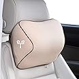 Grin Health Memory Foam Headrest Cushion for Driving, Office - Neckrest Support Car Neck Pillow for Neck Pain Relief & Cervical Support (HRC-Large-Beige), Pack of 1