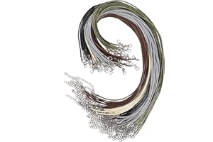 QH-SHOP Cordón de Collar Encerado con Cierre, 50 Piezas 2mm Cuerda de Collar para Hacer Joyas, Collar de Cuentas, Brazalete, Manualidades de Bricolaje (5 Colores)