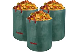 CAIXINYI 3 sacchi per Sacchi Giardinaggio da 272 litri, Sacchi Per Giardinaggio, impermeabili e resistenti all'usura, pieghevoli e portatili, adatti per Raccogli Foglie Da Giardino, rifiuti del prato