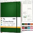Purpose Planner B5 Undated Monthly Weekly Daily Productivity Journal 2024 Life Health Goal Setting Business Tool for Professionals Moms Academic Student Organizer Notebook (7.5”x9.8” Green Softcover)