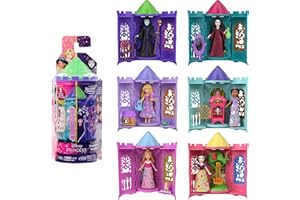 Mattel Disney Princess Tower Surprise Piccole bambole e accessori, impilabile Playset con 4 sorprese e amici di Disney Movies (gli stili possono variare)