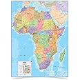 Grande carte murale de l'Afrique Politique plastifiée 91,44 x 122 cm