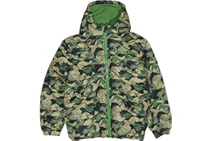 Popgear Minecraft Puffer Jacket For Boys, Creeper All Over Print Camo Pattern Camisetas-de-Moda para Niños