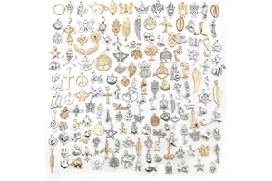 XUBX 100 piezas Colgantes, Dijes de Esmalte, Surtidos Colgante Charm Accesorios De Aleación,DIY Encantos para de la Joyería de Bricolaje, Llaveros, Pulseras, Collares, Pendientes